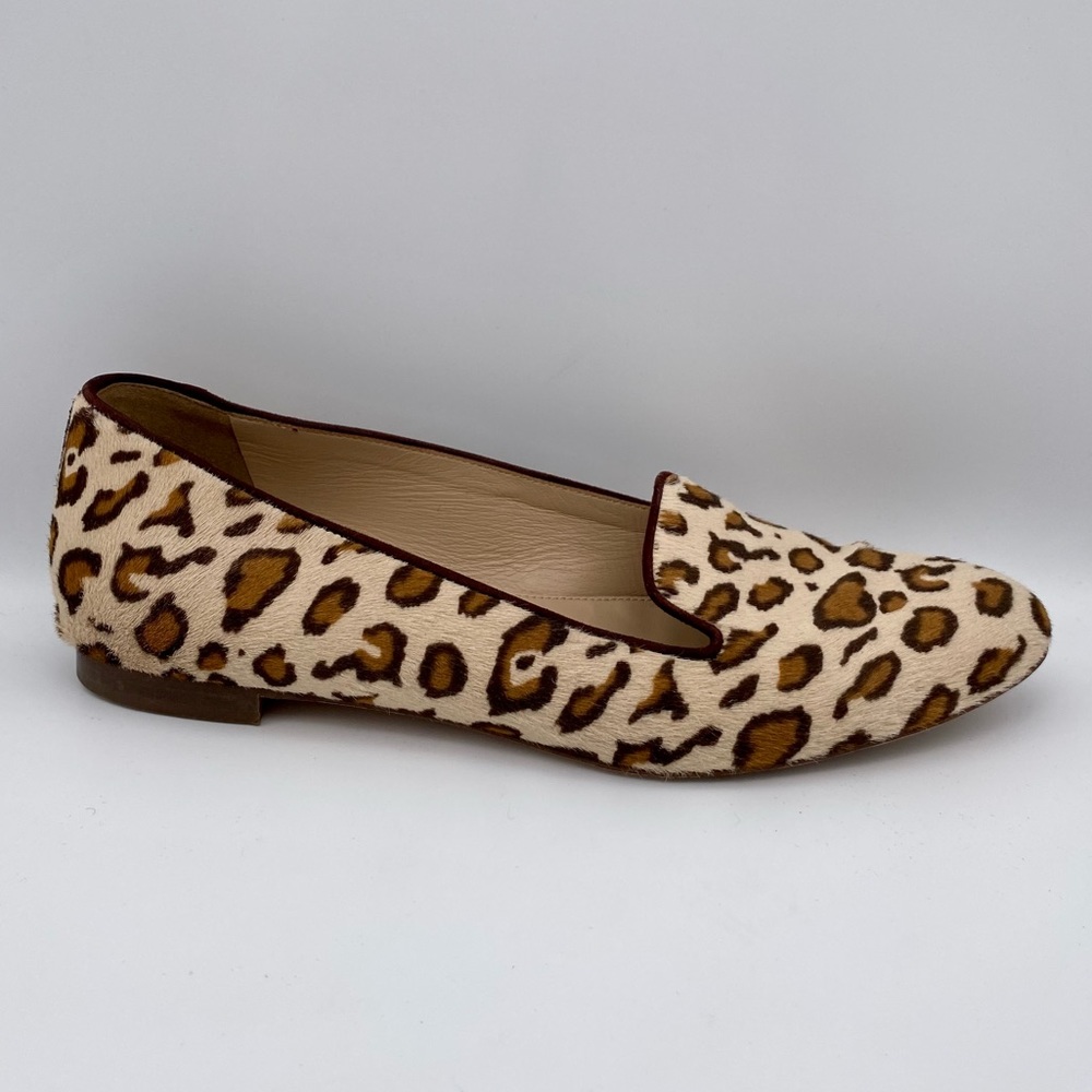 J CREW COLLECTION Calf Hair Leopard Print Cleo Loafers - A0615 - Sz 7 - Picture 2 of 9